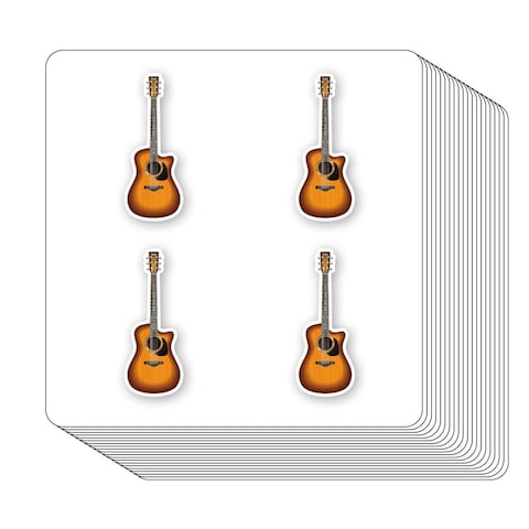 Guitar Stickers 1in for Scrapbooking, Arts, Craft, Kids DIY, Calendars Journals 80-Pack
