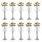 Sziqiqi Silver Metal Flower Stand for Wedding Table - 10pcs 20in Floor Vase Stands with Crystal Beads for Road Leads Tall Tabletop Centerpiece for Party Birthday New Opening