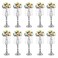 Sziqiqi Silver Metal Flower Stand for Wedding Table - 10pcs 20in Floor Vase Stands with Crystal Beads for Road Leads Tall Tabletop Centerpiece for Party Birthday New Opening