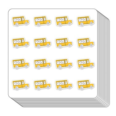 School Bus Planner Stickers, 0.5in Monthly Scrapbooking Kids DIY Arts Crafting 208-Pack