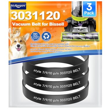 MyKEEPOW 3031120 Belts for Bissell Vacuum Style 7 9 10 12 14 16, Vacuum Belt Compatible with Bissell Vacuum Cleaner Model 2252 Series, 3 Pack