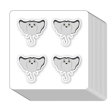 Stingray Stickers 1in for Scrapbooking, Arts, Craft, Kids DIY, Calendars Journals 80-Pack