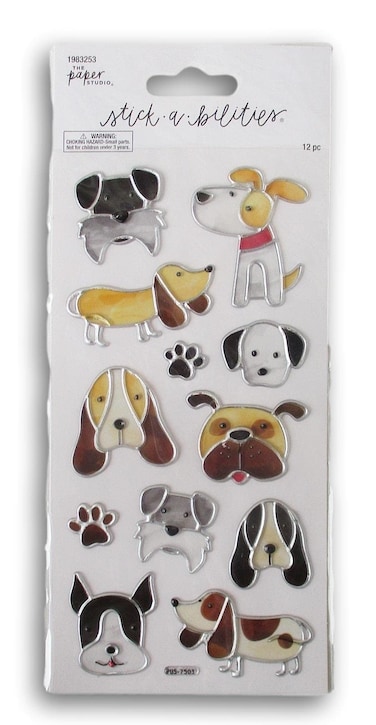 Translucent Dogs and Puppies Stickers for Journaling, Scrapbooking, Cardmaking, Arts &amp; Crafts - 12 Pieces