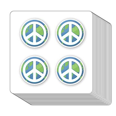 Peace Love Earth Stickers 1in for Scrapbooking, Arts, Craft, Kids DIY, Calendars Journals 80-Pack