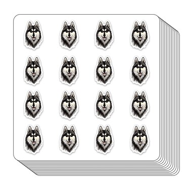 Siberian Husky Planner Stickers, 0.5in Scrapbooking Kids DIY Calendar Crafting 208-Pack