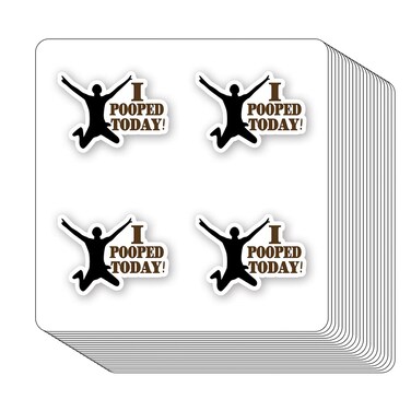 I Pooped Today Stickers 1in for Scrapbooking, Arts, Craft, Kids DIY, Calendars Journals 80-Pack