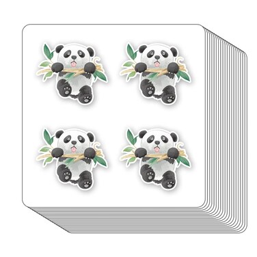Cute Panda Bear Stickers 1in for Scrapbooking, Arts, Craft, Kids DIY, Calendars Journals 80-Pack