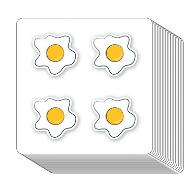 Fried Egg Stickers 1in for Scrapbooking, Arts, Craft, Kids DIY, Calendars Journals 80-Pack