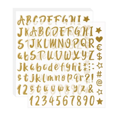 YKYUASD 790 Pcs 10 Sheets Vinyl Gold Alphanumeric Stickers Self-Adhesive Letter Stickers with Number and Symbol for DIY, Glass,Classroom Decor, Address Number, Door, Window, Car (Gold,1inch)