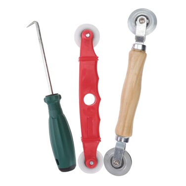 KONTONTY 1 Set Screen Roller Tool and Spline Tool Kit for Window and Door Screen Repair Includes Bearing Roller and Removal Hook for Easy Installation and Replacement