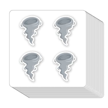 Tornado Stickers 1in Weather for Scrapbooking, Arts, Craft, Kids DIY, Calendars Journals 80-Pack