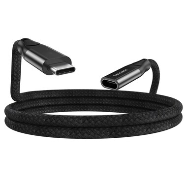 Thsucords 100W USB C Extension Cable 1FT, 10Gbps USB C 3.2 Male to Female Cord Data Transfer 20V/5A Fast Charging Cable, 4K@60Hz Video Monitor Nylon Braided Cable