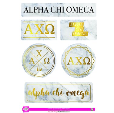 Alpha Chi Omega - Sticker Sheet - Marble Theme