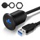 GOBGOD Single Port USB 3.0 Car Mount Flush Cable, USB3.0 Male to Female Car Mount Extension Cable for Car Motorcycle Boat Dashboard Panel 1ft