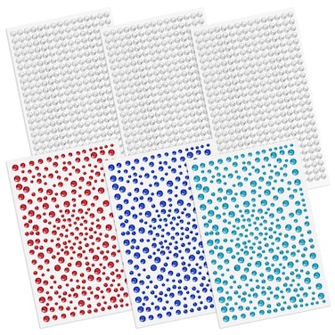 2100 Pieces Clear Rhinestones Stickers, SourceTon Self Adhesive Crystal Stickers Diamond Stickers, Stick on Rhinestone Strips for DIY Craft and Art Project &iuml;&frac14;&circ;Red, Blue, Water Blue, Clear&iuml;&frac14;&permil;