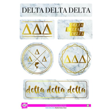 Delta Delta Delta - Sticker Sheet - Marble Theme