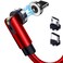 Terasako Magnetic Charging Cable 5-Pack (3/3/6/6/10FT) - 540&Acirc;&deg; Rotating Magnetic Phone Charger Cable with LED Light - 90&Acirc;&deg; Angle Connector, Nylon-Braided Cords (Red)