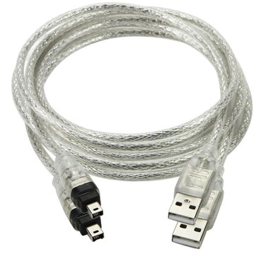 chenyang 2 Pack Only for DCR-TRV75E DV Firewire to USB Cable USB 2.0 to Firewire IEEE 1394 4Pin iLink Cable 1.0M