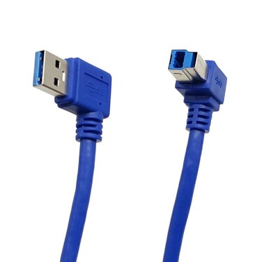 Seadream Angle USB 3.0 Printer Cable, Angle USB B Cable,USB 3.0 Type A Male to Type B Male Plug 90 Degree High Speed Printer Cable (A Left B Right)