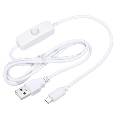 MECCANIXITY USB Cable with 501 ON/Off Switch, USB Male to Micro USB Male Power Cable 100cm for Digital Equipment LED Desk Lamp LED Strip White