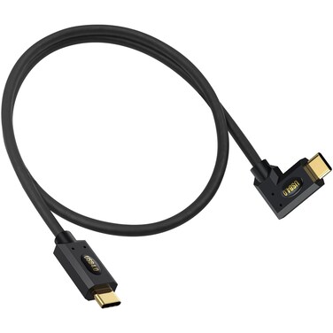 Poyiccot 240W USB C to USB C Cable 2ft, 40Gbps USB C Right Angle Cable, Right Angle USB 4 Cable for Thunderbolt 4 Cable with 8K@60Hz Video, 90 Degree USB C Cable for Phone MacBook Surface Pro