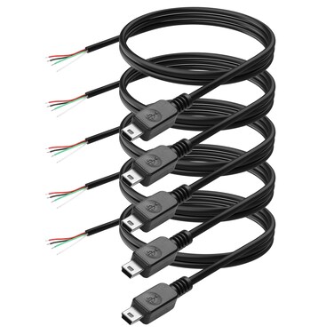 YAODHAOD Mini USB Male Pigtail Power Cable, 5V 2A Mini USB Male to 4 Pin Open End Pigtail Power Cable Easy Soldering,for USB Equipment Installed or Replacement Repair DIY Cable-1M/3.3FT (Mini 4 Pin)