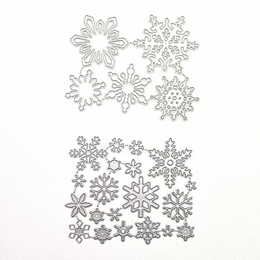 Christmas Snowflake Metal Die Cuts,Merry Christmas Snow Flower Cutting Dies Stencils for DIY Scrapbooking Album Decorative Embossing Paper Dies for Card Making