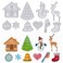 ALIBBON Christmas Die Cuts for Card Making, Christmas Tree Reindeer Cutting Dies Metal Template Molds, Snowflake Snowman Dies for Crafting DIY Photo Album Paper Embossing Scrapbooking Supplies