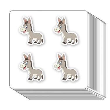 Donkey Stickers 1in for Scrapbooking, Arts, Craft, Kids DIY, Calendars, Journals Labels 80-Pack