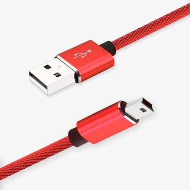 Jonfolk Mini USB Power Charger Cable Compatible with Texas Instruments TI-84 Plus CE, TI 84 Plus C Silver Edition, TI Nspire CX/TI Nspire CX CAS Graphing Calculator Charging Cord 3.3FT Red