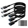 3 Pack USB 3.0 Extension Cable 8 Feet, USB A Male to Female Extender Cord, 5Gbps Data Transfer for Webcam, Printer, Keyboard, Mouse, Flash Drive, Hard Drive, Controller, Black Cable with 5 Cable Ties