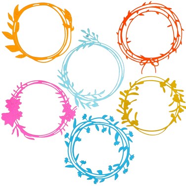 6 Pieces Metal Dies for Paper Crafting and Card Making Circle Die Cut Flower Wreath Cutting Dies Stencils Supplies DIY Craft Embossing Template for Photo Album Paper Card Making, 6 Styles