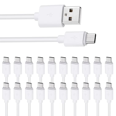 Smays USB C Charger Cable 20-Pack Bulk, Type C Android Cord 3.3ft Multipack