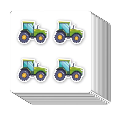 Farm Tractor Stickers 1in for Scrapbooking, Arts, Craft, Kids DIY, Calendars Journals 80-Pack