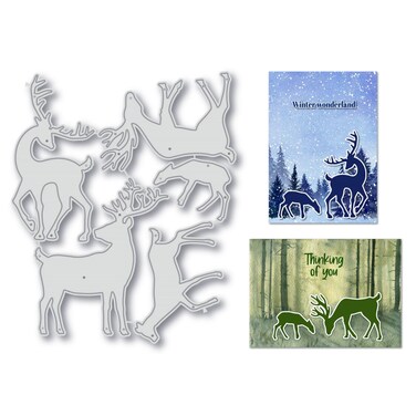 Arbuya 5pcs/Lot Reindeer Metal Die Cuts Deer Elk Cutting Dies Stencil Template for Cards Making DIY Paper Crafting Scrapbooking