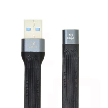 NFHK 10Gbps USB 3.1 Type C Female to USB3.0 Type A Male Flat Slim FPC Data Cable 13cm for Laptop &amp; Phone