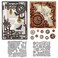 GLOBLELAND Industrial Corners Background Cutting Dies Metal Gears Background Frame Cut Dies Clocks Light Bulbs Die Cuts for Card Making DIY Scrapbooking Crafts