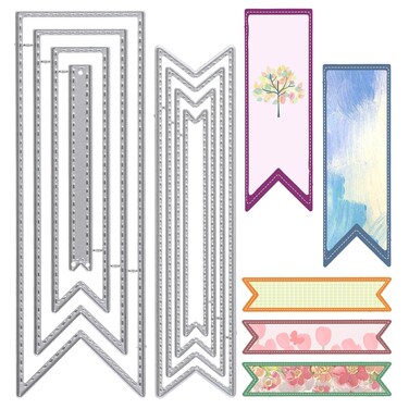 8 Pcs Bookmark Die Cuts Metal Cutting Dies Carbon Steel Embossing Template DIY Craft Die Cutting Stencils Metal Dies Scrapbooking Tool for Paper Crafting Card Making Supplies