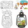 GLOBLELAND Camping Metal Cutting Dies Lights and Tents Die Cuts for DIY Scrapbooking Festival Birthday Wedding Cards Making Album Envelope Decoration,Matte Platinum