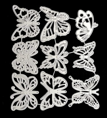 Butterfly Metal Die Cuts 9 Pieces for Card Making Butterfly Cutting Dies Stencils Decorative Embossing for DIY Cards, Paper Crafts, Scrapbooking, Photo Albums (Butterfly)