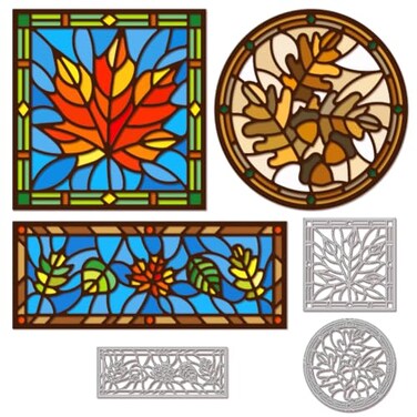 GLOBLELAND Autumn Leaves Background Cutting Dies for Card Making Metal Die Cuts Fall Background Frame Cutting Dies Templates for Scrapbooking Journal Embossing Paper Craft Decor