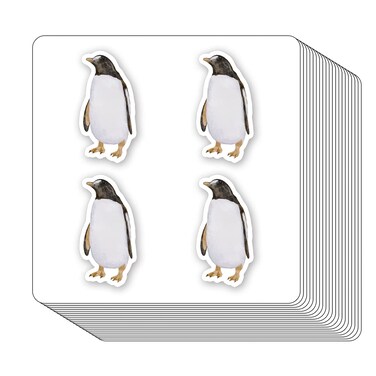 Penguin Stickers 1in for Scrapbooking, Arts, Craft, Kids DIY, Journals 80-Pack