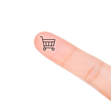 Shopping cart Planner Stickers, 120 Clear Groceries Planner Labels Scrapbooking Crafting Stickers