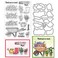 INFUNLY 2pcs Spring Flowers Stamp and Dies for Card Making Inspirational Word Clear Stamp Garden Die Cuts Potted Plant Rubber Stamps Spray Bottle Cutting Die for Scrapbooking Embossing Album DIY Craft