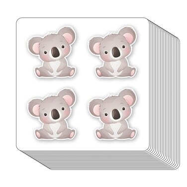 Cute Koala Bear Stickers 1in for Scrapbooking, Arts, Craft, Kids DIY, Calendars Journals 80-Pack