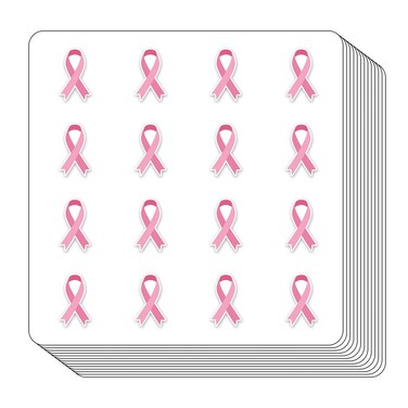 Breast Cancer Stickers, 0.5 inch Ribbon Scrapbooking Arts Calendar Kids Crafting 208-Pack