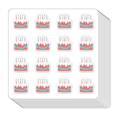 Cake Planner Stickers, 0.5in Birthday Reminder Stickers for Scrapbooking Calendar Crafting 208-Pack