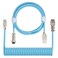 Twozoh USB C Gaming Keyboard Coiled Cable, Double Sleeved Mechanical Detachable Metal Aviator Keyboard Cable (Blue)