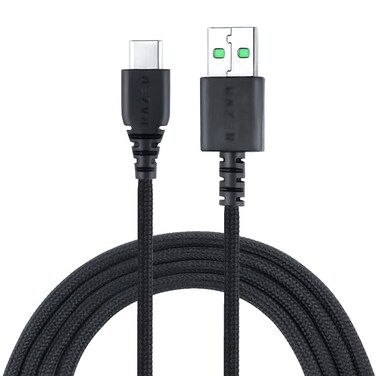 HUYUN USB C to USB Data Charging Cord Cable Compatible for Razer Viper V2 Pro/DeathAdder V3 Pro/Basilisk V3 Pro Wireless Gaming Mouse Adapter (Black)