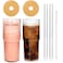 ANOTION Colored Glass Cups with Lids and Straws - 24oz Travel Coffee Mug Wide Mouth Mason Jar Iced Coffee Cup Smoothie Cup Glass Tumbler Tea Cup Clear Cute Water Cups Colorful Drinking Glasses